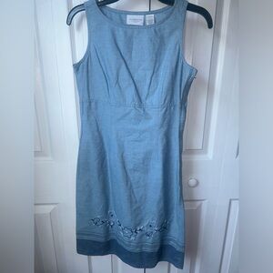NWOT Vintage Liz Claiborne Blue Summer Dress US Petite 2